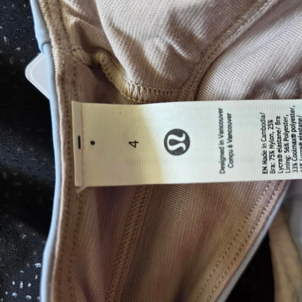 Lululemon V Neck Crossover Underband light blue linen color sports bra